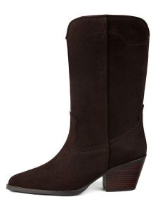 Loft37 Skórzane kozaki "Rock Me Slow" w kolorze brązowym rozmiar: 40. Brązowe kozaki Loft37, na zimę, bez wzorów, bez obcasa, bez zapięcia. Za 456,45 zł.