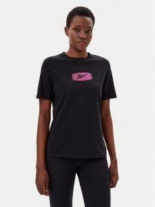 Reebok T-Shirt 100218927 139-18-00 Czarny Regular Fit. Czarne t-shirty Reebok, s, bez wzorów, z bawełny, bez kołnierzyka, bez ramiączek. Za 59,99 zł.