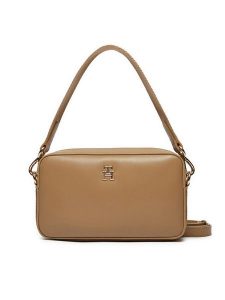 Tommy Hilfiger Torebka AW0AW16894 Beżowy. Brązowe torebki klasyczne TOMMY HILFIGER, bez wzorów, ze skóry, bez dodatków. Za 309,99 zł.