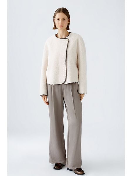 Oui Kurtka przejściowa w kolorze brązowo-kremowym rozmiar: 40. Brązowe kurtki Oui, bez wzorów, bez kaptura. Za 279,78 zł.