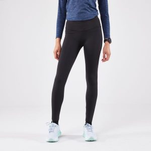 Legginsy do biegania damskie Kiprun Run 500 Warm ocieplane. Zielone legginsy KIPRUN, bez wzorów, z elastanu. Za 139,99 zł.
