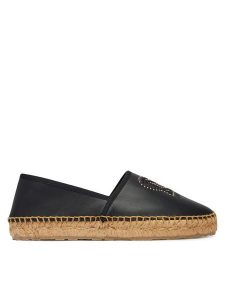 LOVE MOSCHINO Espadryle JA10532G0OIA0000 Czarny. Czarne espadryle LOVE MOSCHINO, bez wzorów, ze skóry, bez obcasa. Za 859,99 zł.