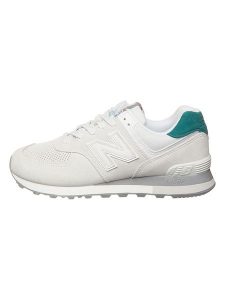 New Balance Skórzane sneakersy w kolorze białym rozmiar: 40,5. Białe trampki New Balance, z aplikacjami, ze skóry, bez zapięcia. Za 254,26 zł.