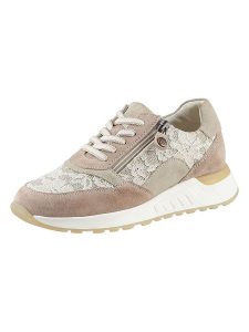 Heine Skórzane sneakersy w kolorze jasnoróżowo-białym rozmiar: 40. Białe trampki Heine, bez wzorów, ze skóry, bez zapięcia. Za 110,29 zł.