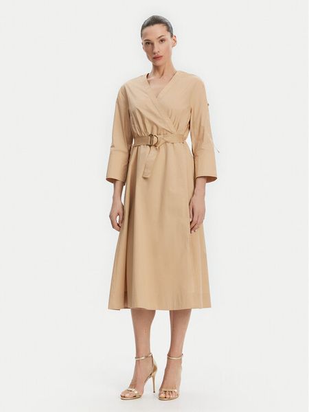 Liu Jo Sukienka codzienna WA5170 T4390 Beżowy Regular Fit. Brązowe kombinezony Liu Jo, bez wzorów, z bawełny, bez kołnierzyka, bez ramiączek. Za 489,99 zł.