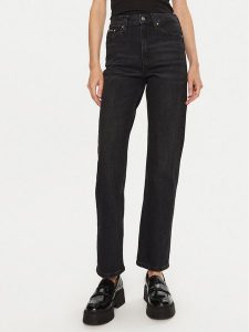 Calvin Klein Jeans Jeansy J20J224895 Czarny Straight Fit. Czarne jeansy Calvin Klein Jeans, bez wzorów, z bawełny. Za 259,99 zł.