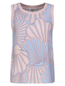 Sublevel Top w kolorze jasnoróżowo-błękitnym rozmiar: XL. Niebieskie topy Sublevel, xl, bez wzorów, bez kołnierzyka, bez ramiączek. Za 43,99 zł.