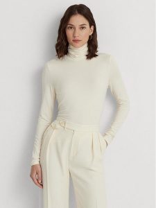 Lauren Ralph Lauren Golf 200810393004 Écru Slim Fit. Golfy Lauren Ralph Lauren, bez wzorów, z wiskozy. Za 379,99 zł.