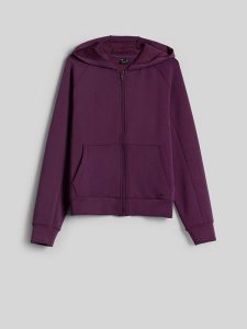 4F Bluza dresowa regular z kapturem damska - fioletowa XXL. Fioletowe bluzy 4f, xxl, bez wzorów, z dresówki, z kapturem. Za 169,99 zł.