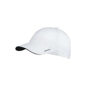 Czapka z daszkiem Jr biała. Białe czapki marki ARTENGO, z materiału, sportowe. Za 17,99 zł.
