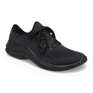 Buty damskie Crocs LiteRide 360 Pacer. Czarne buty sportowe Crocs, bez wzorów, bez zapięcia. Za 203,99 zł.