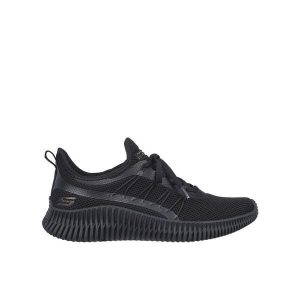 Buty damskie SKECHERS Bobs Geo New Aesthetics. Czarne buty sportowe Skechers, bez wzorów, bez zapięcia. Za 229,99 zł.