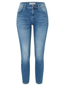 Timezone Dżinsy "Florence" - Skinny fit - w kolorze niebieskim rozmiar: W28/L28. Niebieskie jeansy Timezone, z aplikacjami. Za 92,86 zł.