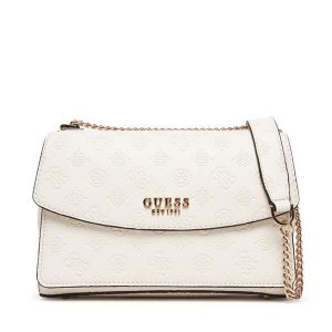 Torebka Guess. Białe listonoszki Guess, z aplikacjami, bez dodatków. Za 449,99 zł.