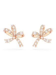 Swarovski Pozłacane kolczyki-wkrętki z kryształami rozmiar: onesize. Czerwone kolczyki Swarovski, z kryształem, metalowe. Za 217,99 zł.