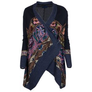 Desigual Sweter Damski Serena L Ciemny Niebieski. Kardigany marki Desigual. W wyprzedaży za 335,00 zł.