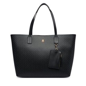Torebka Tommy Hilfiger. Czarne shopper bag TOMMY HILFIGER, bez wzorów, bez dodatków. Za 699,99 zł.