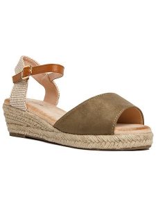 Foreverfolie Espadryle w kolorze oliwkowo-beżowym na koturnie rozmiar: 38. Brązowe espadryle Foreverfolie, bez wzorów, bez obcasa, na koturnie. Za 87,81 zł.