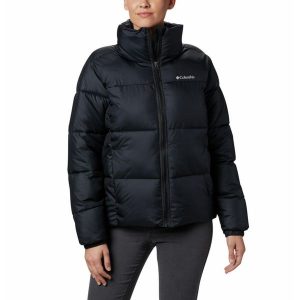 Kurtka Turystyczna Puchowa Damska Columbia Puffect Jacket. Czarne kurtki Columbia, xl, bez wzorów, z puchu, bez kaptura. Za 578,99 zł.