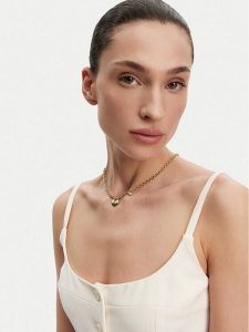 Guess Naszyjnik JUBN05216JW Złoty. Żółte naszyjniki Guess, metalowe. Za 179,99 zł.