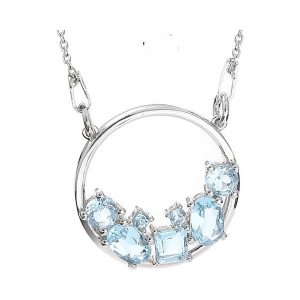 TARA Srebrny naszyjnik wisiorek blue topaz celebrytka 2,1 ct. Niebieskie naszyjniki Braccatta, z granatem, metalowe. Za 450,00 zł.