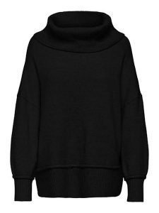 ONLY Sweter w kolorze czarnym rozmiar: S. Czarne swetry oversize ONLY, s, bez wzorów, ze splotem, bez ramiączek. Za 74,46 zł.