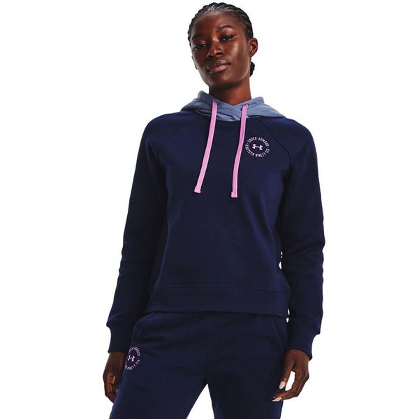 Bluza damska Under Armour Rival Fleece CB Hoodie. Czerwone bluzy Under Armour, s, bez wzorów, bez kaptura. Za 99,09 zł.