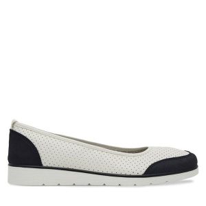 Baleriny Clara Barson. Białe balerinki Clara Barson, bez wzorów, bez obcasa, bez zapięcia. Za 79,99 zł.