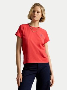 Polo Ralph Lauren T-Shirt 211B14605021 Czerwony jasny Classic Fit. Czerwone t-shirty Polo Ralph Lauren, m, bez wzorów, z bawełny, bez kołnierzyka, bez ramiączek. Za 290,99 zł.