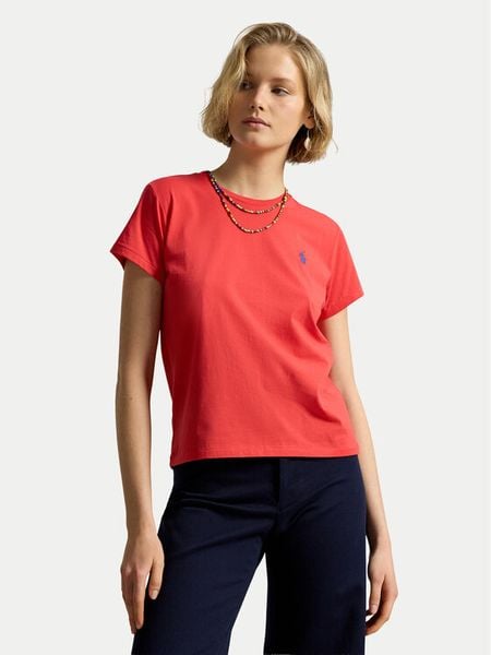 Polo Ralph Lauren T-Shirt 211B14605021 Czerwony jasny Classic Fit. Czerwone t-shirty Polo Ralph Lauren, s, bez wzorów, z bawełny, bez kołnierzyka, bez ramiączek. Za 290,99 zł.