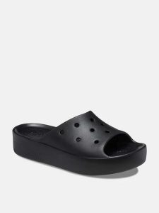 Crocs Klapki "Classic Platform" w kolorze czarnym rozmiar: 38/39. Czarne klapki Crocs, bez wzorów, z otwartym noskiem, bez obcasa, na platformie. Za 149,45 zł.