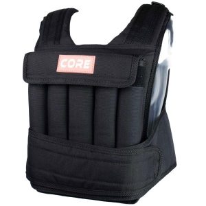 Kamizelka Obciążeniowa Core 15kg. Czarne kamizelki CORE, bez wzorów, bez kołnierzyka, bez ramiączek, bez kaptura. Za 399,00 zł.