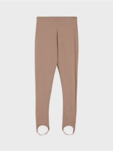 Legginsy z gumką pod stopą - brązowy. Brązowe legginsy Sinsay, bez wzorów. Za 39,99 zł.