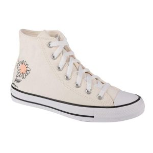 Buty sportowe do chodzenia damskie, Chuck Taylor All Star Hi. Białe trampki Converse, bez wzorów, bez zapięcia. W wyprzedaży za 259,65 zł.