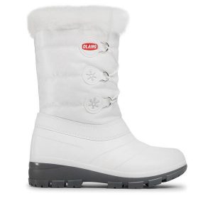 Śniegowce Olang. Białe buty zimowe Olang, bez obcasa, bez zapięcia. Za 339,99 zł.