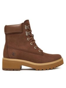 Timberland Trzewiki Carnaby TB0A2CT5EM51 Brązowy. Brązowe botki Timberland, bez wzorów, z nubiku, bez obcasa, na płaskiej podeszwie, bez zapięcia. Za 599,99 zł.