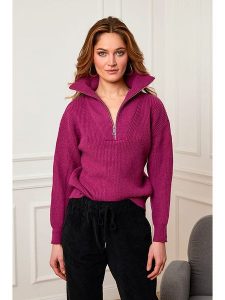 Plume Sweter "Olef" w kolorze różowym rozmiar: M. Różowe swetry oversize Plume, m, bez wzorów, ze splotem, bez ramiączek. Za 145,60 zł.