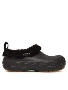 Crocs Klapki Classic Lined Shorty 211380 Czarny. Czarne klapki Crocs, bez wzorów, z tworzywa sztucznego, bez obcasa. Za 249,99 zł.