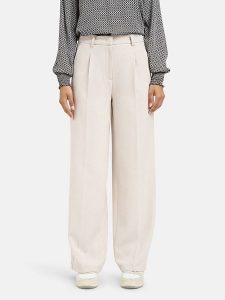 Milano Italy Spodnie w kolorze kremowym rozmiar: 38. Brązowe spodnie z wysokim stanem Milano Italy, bez wzorów, z materiału, z podwyższonym stanem. Za 217,99 zł.
