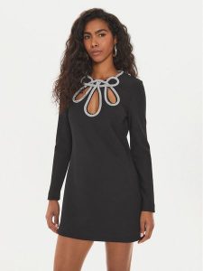 Marciano Guess Sukienka koktajlowa Gabriella 4YGK39 6869Z Czarny Regular Fit. Czarne sukienki Marciano Guess, z aplikacjami, z syntetyku, wizytowe, bez kołnierzyka, bez ramiączek. Za 659,99 zł.