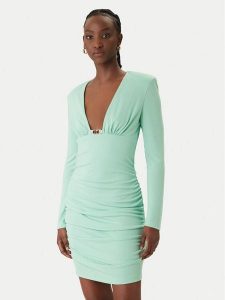 Just Cavalli Sukienka koktajlowa 80PAO957 J0253 Niebieski Slim Fit. Niebieskie sukienki Just Cavalli, bez wzorów, z syntetyku, wizytowe, bez kołnierzyka, bez ramiączek. Za 691,99 zł.