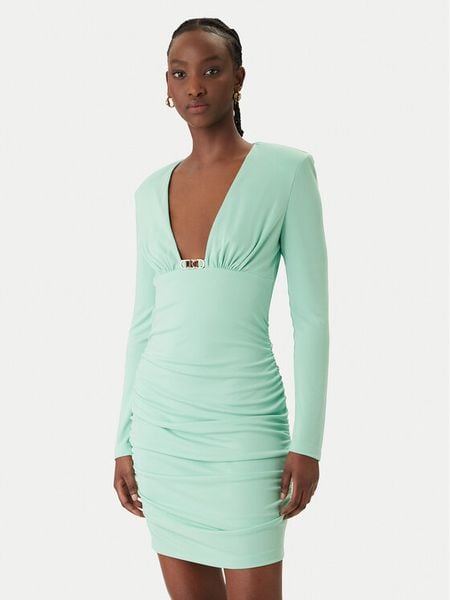 Just Cavalli Sukienka koktajlowa 80PAO957 J0253 Niebieski Slim Fit. Niebieskie sukienki Just Cavalli, bez wzorów, z syntetyku, wizytowe, bez kołnierzyka, bez ramiączek. Za 622,99 zł.