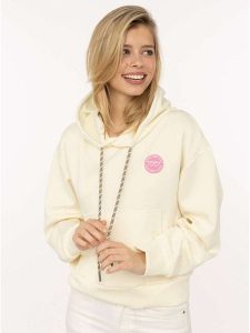 Zwillingsherz Bluza "Good Vibes Only Patch" w kolorze kremowym rozmiar: S/M. Brązowe bluzy Zwillingsherz, m, bez wzorów, z kapturem. Za 170,87 zł.