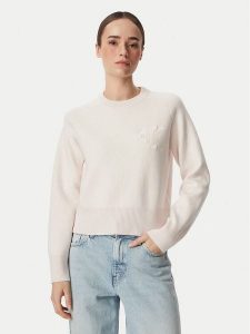 Calvin Klein Jeans Sweter LV047H320G Różowy jasny Regular Fit. Czerwone swetry klasyczne Calvin Klein Jeans, l, z bawełny, bez kołnierzyka. Za 569,99 zł.