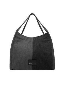 Karl Lagerfeld Jeans Torebka B1W50006 Czarny. Czarne shopper bag Karl Lagerfeld Jeans, bez wzorów, z jeansu, bez dodatków. Za 429,99 zł.