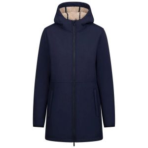 Kurtka Soft Shell Damska Sine. Niebieskie kurtki Trespass, bez wzorów, bez kaptura. Za 392,99 zł.