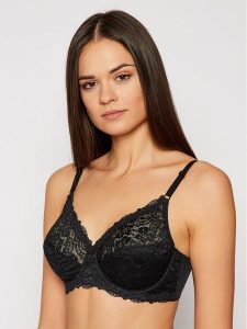 Triumph Biustonosz z fiszbiną Compliment 10166802 Czarny. Czarne biustonosze Triumph, bez wzorów, z syntetyku. Za 83,00 zł.