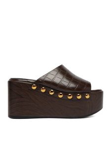 DeeZee Klapki CEO-HY23957-1 Brązowy. Brązowe klapki DeeZee, bez wzorów, ze skóry, bez obcasa. Za 159,99 zł.