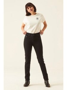 Garcia Dżinsy - Slim fit - w kolorze czarnym rozmiar: W29. Czarne jeansy Garcia, z aplikacjami, ze skóry. Za 172,08 zł.