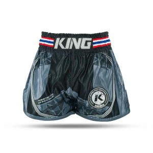 Spodenki do boksu tajskiego King Pro Boxing Flag 1. Czarne szorty KING PRO BOXING, bez wzorów, sportowe. Za 304,50 zł.